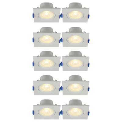 Kit 10 Spot Led Embutir Quadrado 3w 3000k Blumenau Bivolt