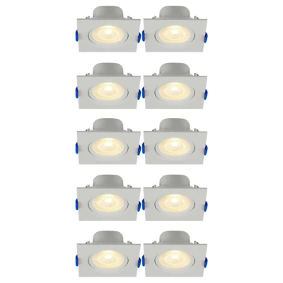 Kit 10 Spot Led Embutir Quadrado 3w 4100k Bivolt Branco