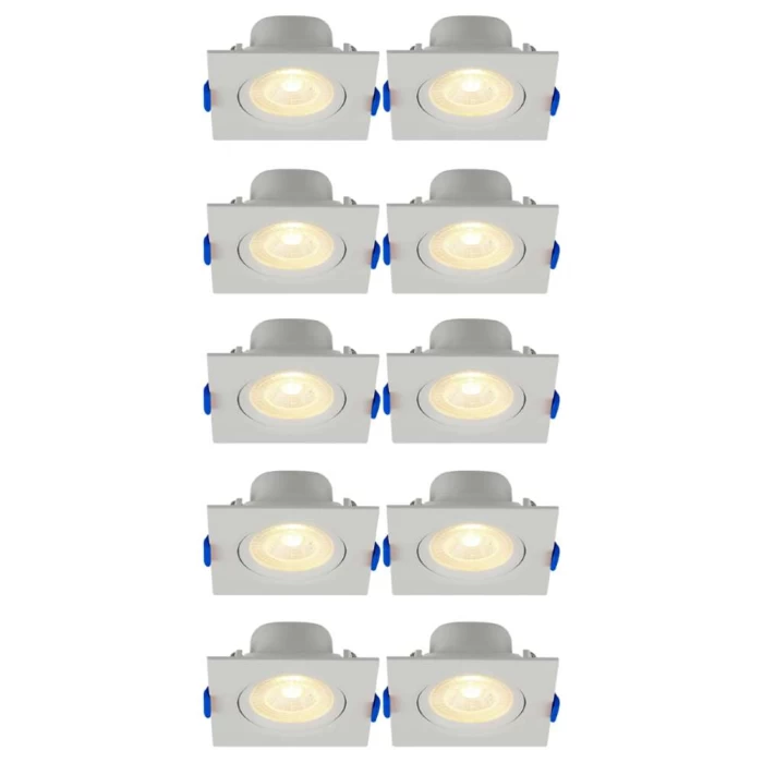 Kit 10 Spot Led Embutir Quadrado 3w 4100k Bivolt Branco