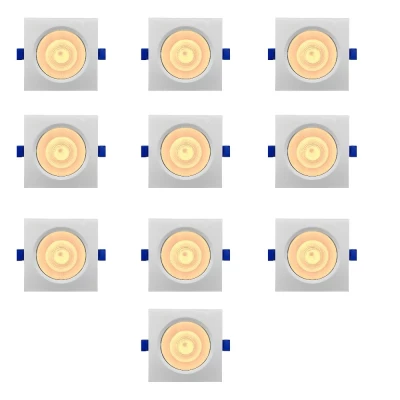 Kit 10 Spot Led Embutir Quadrado Bivolt Blumenau 6W 3.000K