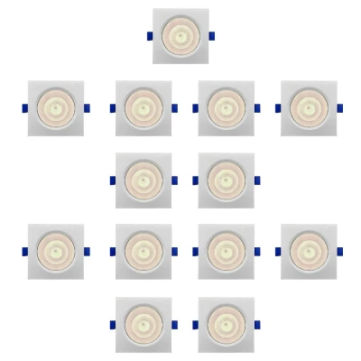 Kit 13 Spots Embutir Quadrado Branco 8w 4.100k Blumenau
