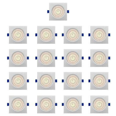 Kit 17 Spot Embutir Quadrado Branco Neutro 8w 4.100k Blumen