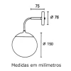 Kit 2 Arandela Globb Vidro Leitoso 1x G9 60w Dourado Bivolt