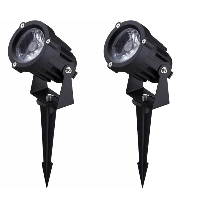 Kit 2 Espeto De Jardim Led Bivolt 10W Luz Verde Novo