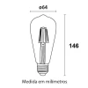 Kit 10 Lâmpada Led Filamento ST64 6W 2200k branco-quente