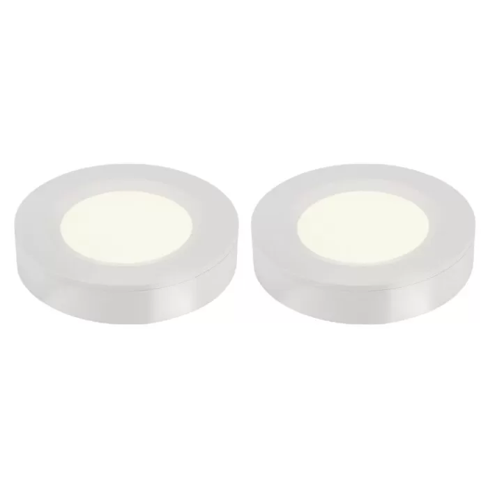 Kit 2 Luminária Cabinet Redonda 2W 6500K Blumenau Branco