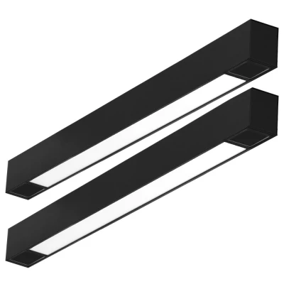 Kit 2 Módulo Led Difusor P/ trilho Duli 34cm 20w 3000K Preto