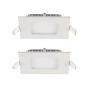 Kit 2 Paineis Led Embutir Quadrado 3,5W 6500K Branco