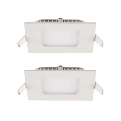 Kit 2 Paineis Led Embutir Quadrado 3,5W 6500K Branco