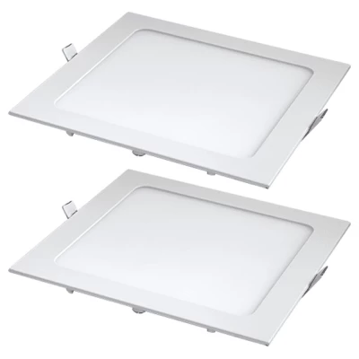 Kit 2 Painel Led Quadrado Embutir 12w 6500k Branco-Frio