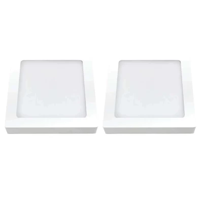 Kit 2 Painel Led Quadrado Sobrepor Branco 12w 6500k