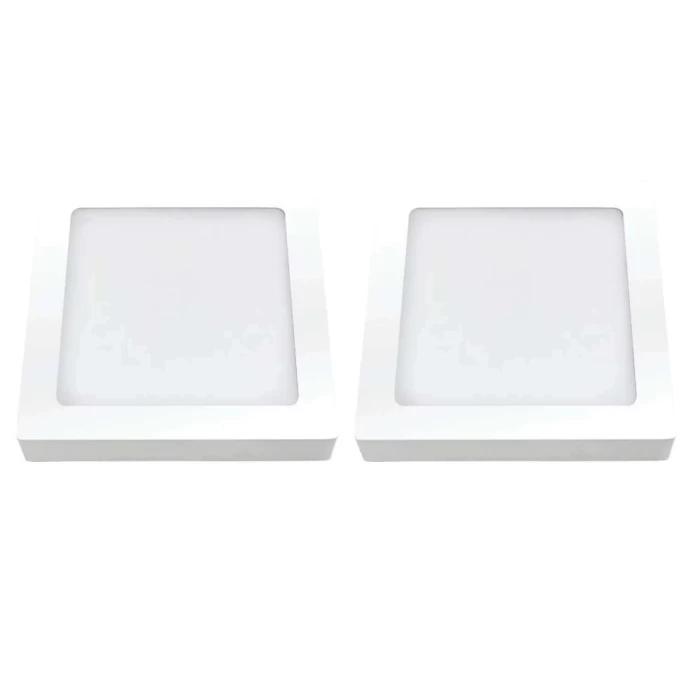 Kit 2 Painel Led Quadrado Sobrepor Branco 12w 6500k