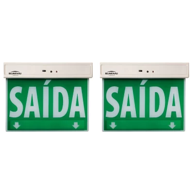 Kit 2 Placa de Saída Led Blumenau 1 Face 1W Verde Novo