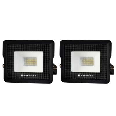 Kit 2 Refletor Led Licht Alumínio Germany 15W 6.500K Preto