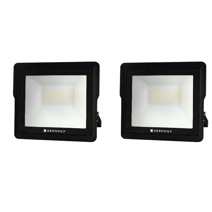 Kit 2 Refletor Led Licht Germany Alumínio 75W 6.500K Preto