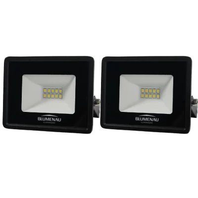 Kit 2 Refletor Led Tech Alumínio Blumenau Bivolt 10W 3.000K