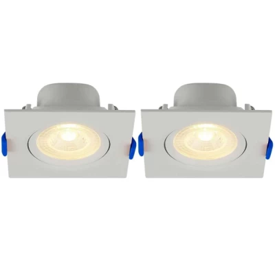 Kit 2 Spot Led Embutir Quadrado 3w 3000k Blumenau Bivolt