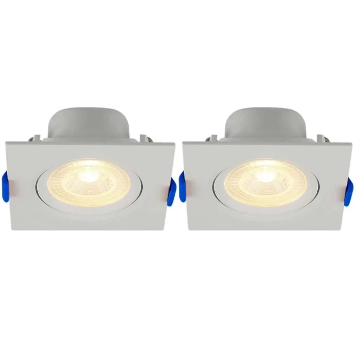 Kit 2 Spot Led Embutir Quadrado 3w 3000k Blumenau Bivolt