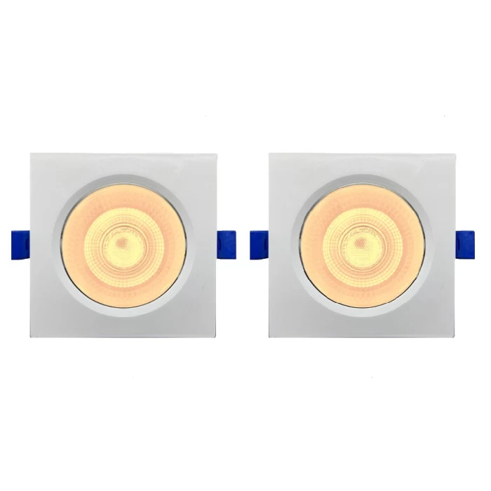 Kit 2 Spot Led Embutir Quadrado Bivolt Blumenau 6W 3.000K