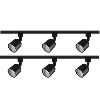 Kit 2 Trilhos Eletrificados Com 6 Spots Led 27W 6500K Preto