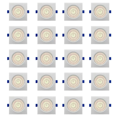 Kit 20 Spots Embutir Quadrado Branco 8w 4.100k Blumenau