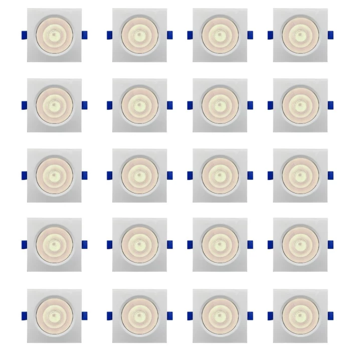 Kit 20 Spots Embutir Quadrado Branco 8w 4.100k Blumenau