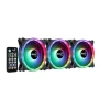 Kit 3 Coolers Fan + Hub + Controle AeroCool RGB Duo 12 Pro