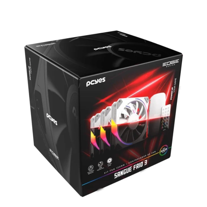 Kit 3 Coolers Fan Sangue Frio 120mm White Reverse Novo