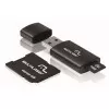 Kit 3 Em 1 Pendrive + Micro Sd Com Adaptador Multilaser