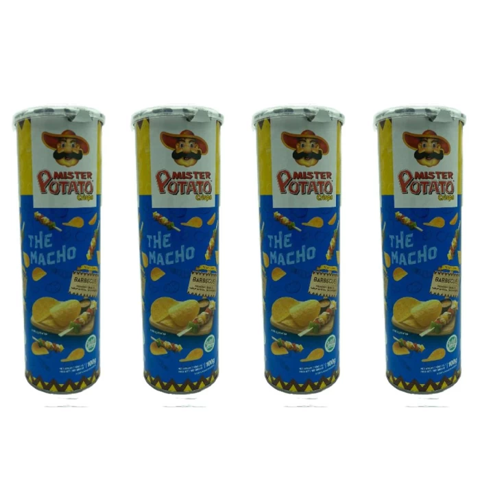 Kit 4 Batatas Mister Potato Barbecue 100g