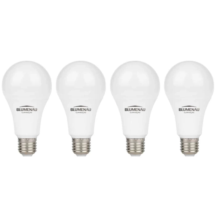 Kit 4 Lâmpada Led A60 9W 6500K E27 Luz Fria Blumenau