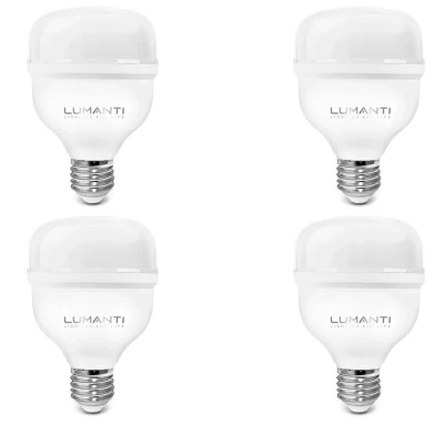 Kit 4 Lâmpada Led Bulbo Lumanti Bivolt 20W 3000K Novo