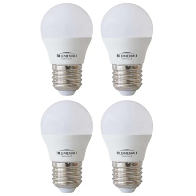 Kit 4 Lâmpada Led G45 E27 4,8w 2700k Branco Quente Bivolt