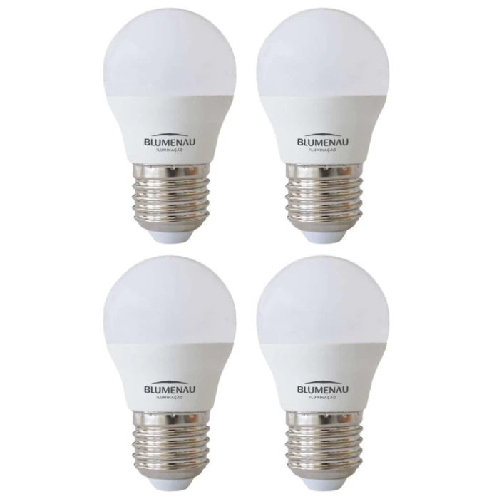 Kit 4 Lâmpada Led G45 E27 4,8w 2700k Branco Quente Bivolt