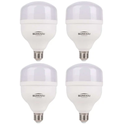 Kit 4 Lâmpada Led T70 E27 20W 6500K Luz branca