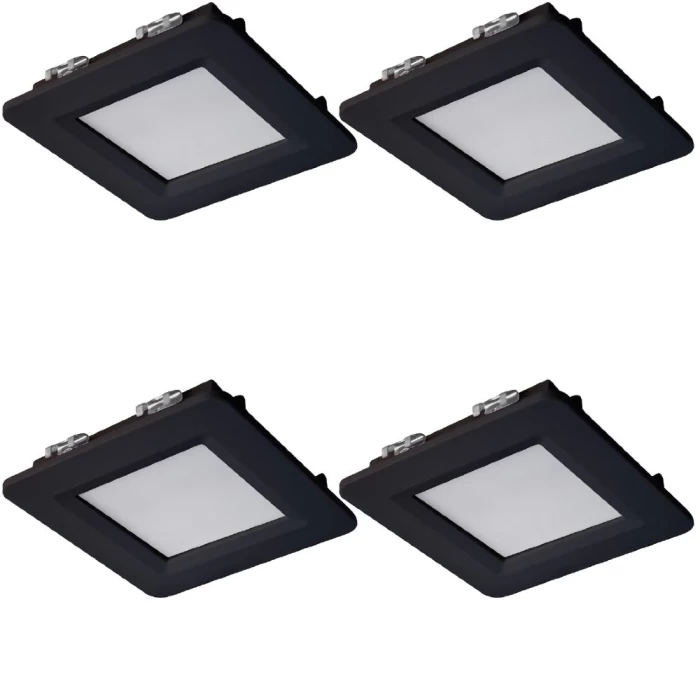 Kit 4 Luminária Led Cabinet Quadrado Blumenau 2W 6.500K