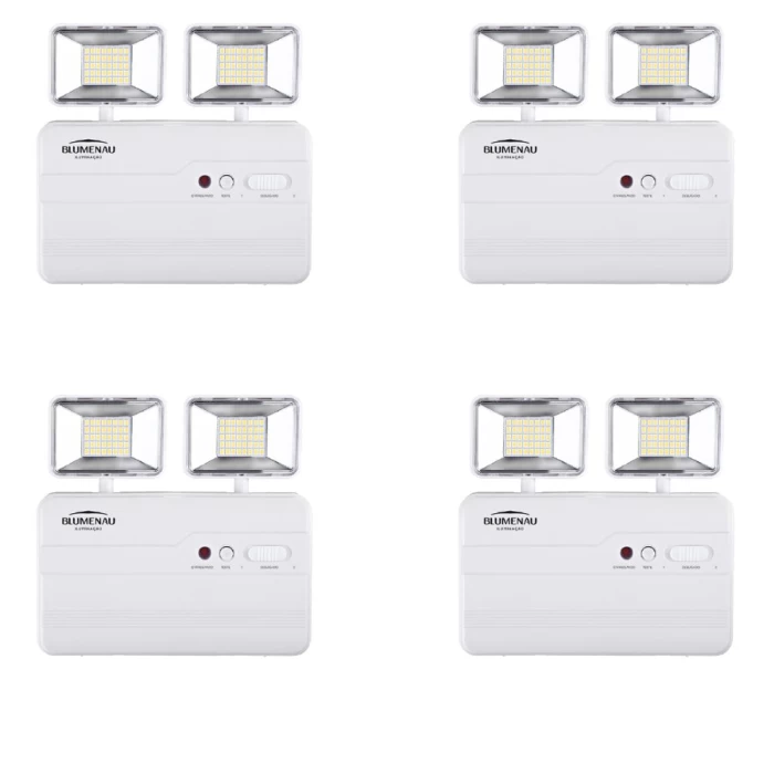 Kit 4 Luminária de Emergência LED Blumenau 10W 6.500K Novo