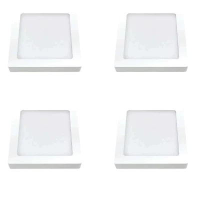 Kit 4 Painel Led Quadrado Sobrepor Branco 12w 6500k