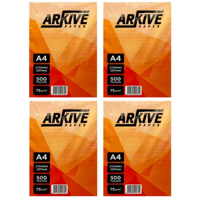 Kit 4 Papel Sulfite A4 Premium Arkive Paper 75g 500 Folhas