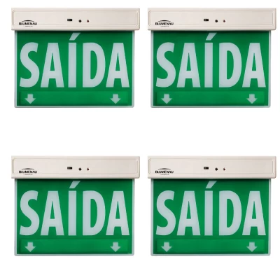 Kit 4 Placa de Saída Led Blumenau 1 Face 1W Verde Novo