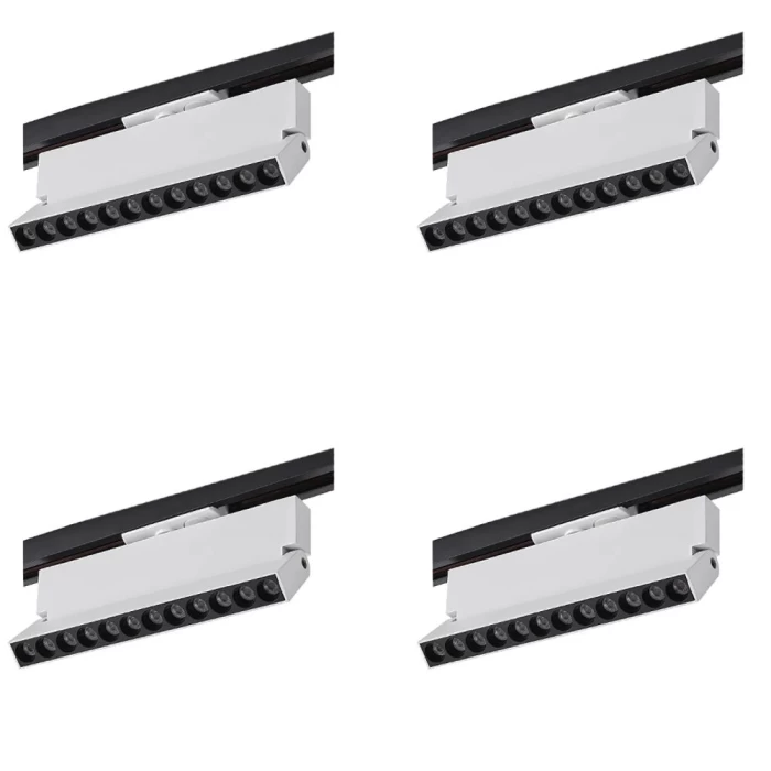 Kit 4 Projetor Duli Para Trilho Bivolt Nordecor 12W 4000K