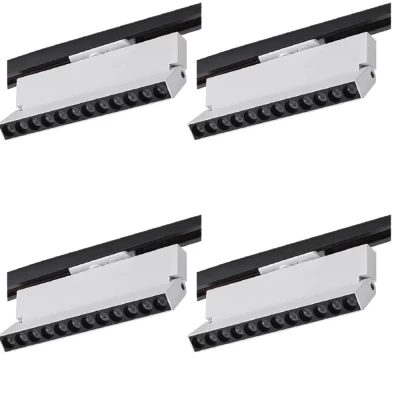 Kit 4 Projetor Led Para Trilho Nordecor 12W 3000K Branco
