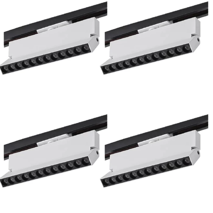 Kit 4 Projetor Led Para Trilho Nordecor 12W 3000K Branco