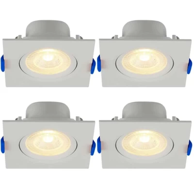 Kit 4 Spot Led Embutir Quadrado 3w 3000k Blumenau Bivolt