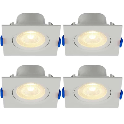 Kit 4 Spot Led Embutir Quadrado 3w 4100k Bivolt Branco