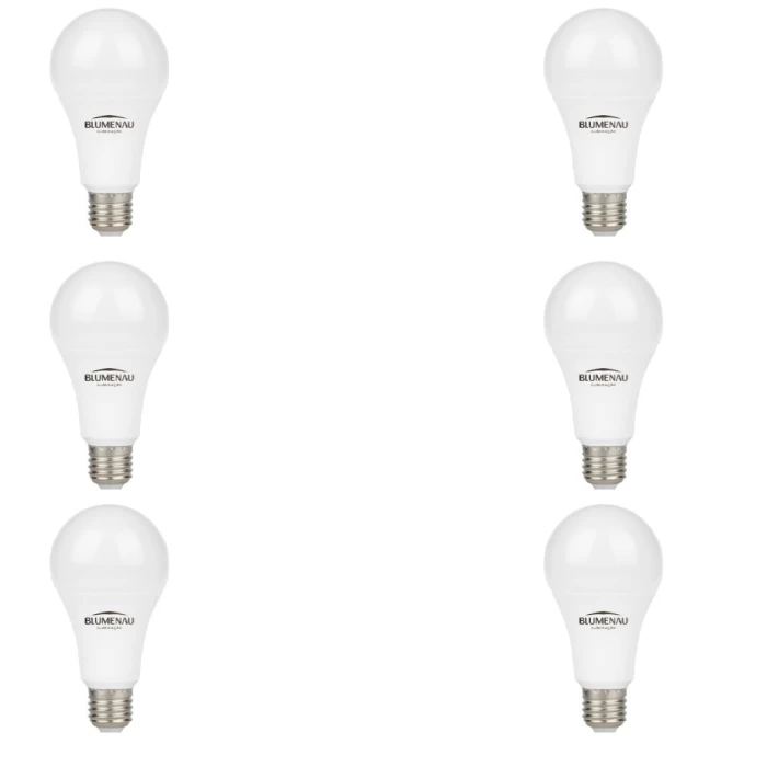 Kit 6 Lâmpada Led Bulbo A60 E27 9W 6.500K Bivolt Novo