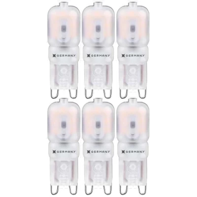 Kit 6 Lâmpadas Led G9 2,5w 2400K 220V Germany