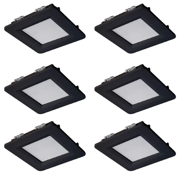 Kit 6 Luminária Led Cabinet Quadrado Blumenau 2W 6.500K