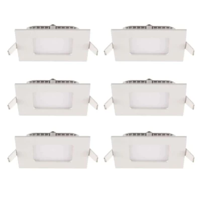 Kit 6 Paineis Led Embutir Quadrado 3,5W 6500K Branco