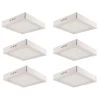 Kit 6 Painel Led Sobrepor Quadrado 18W 3000K Branco